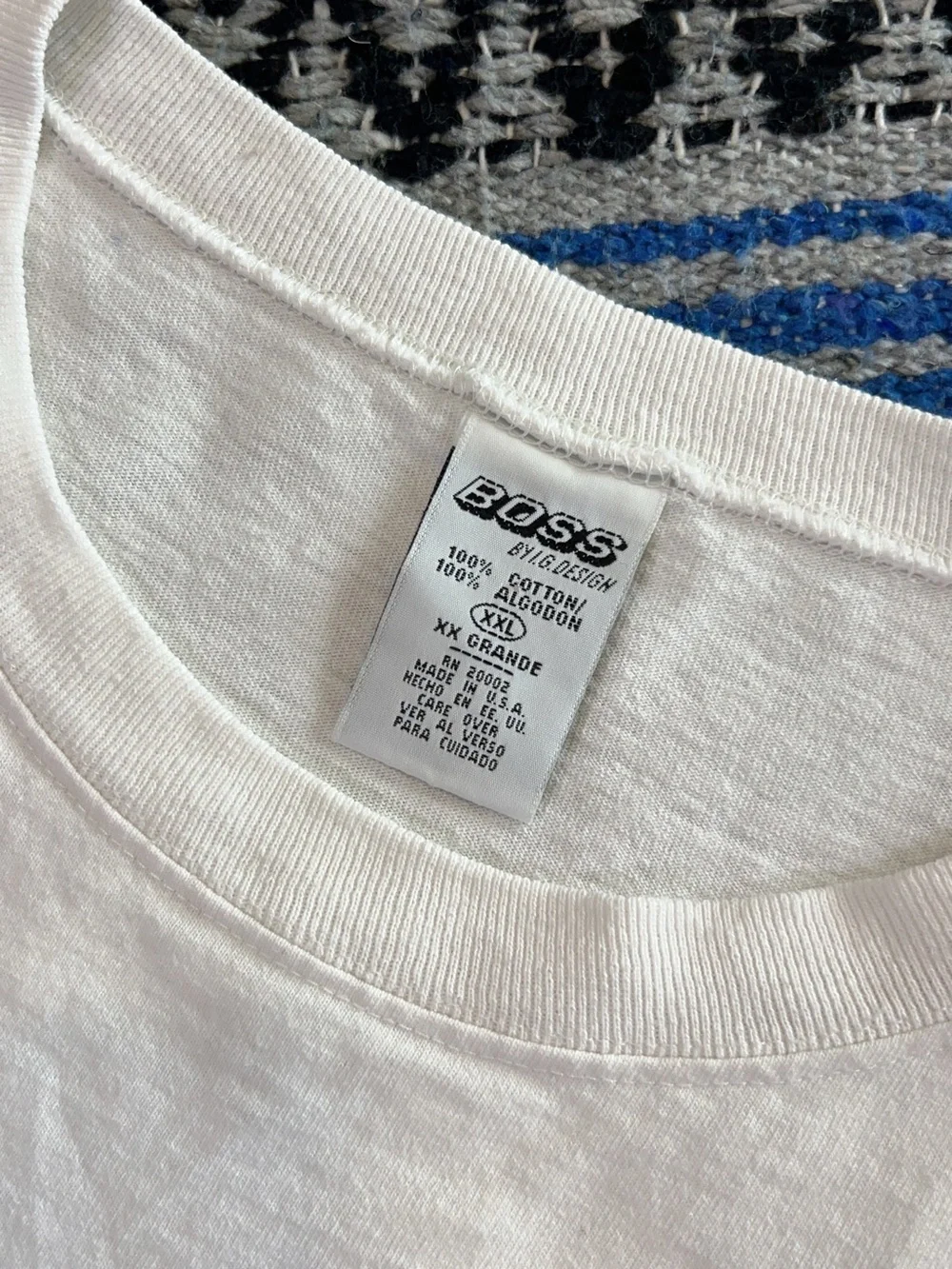 Vintage 90s BOSS by IG Design 3D Logo White Oversized Tee Tank Top Size XXL
